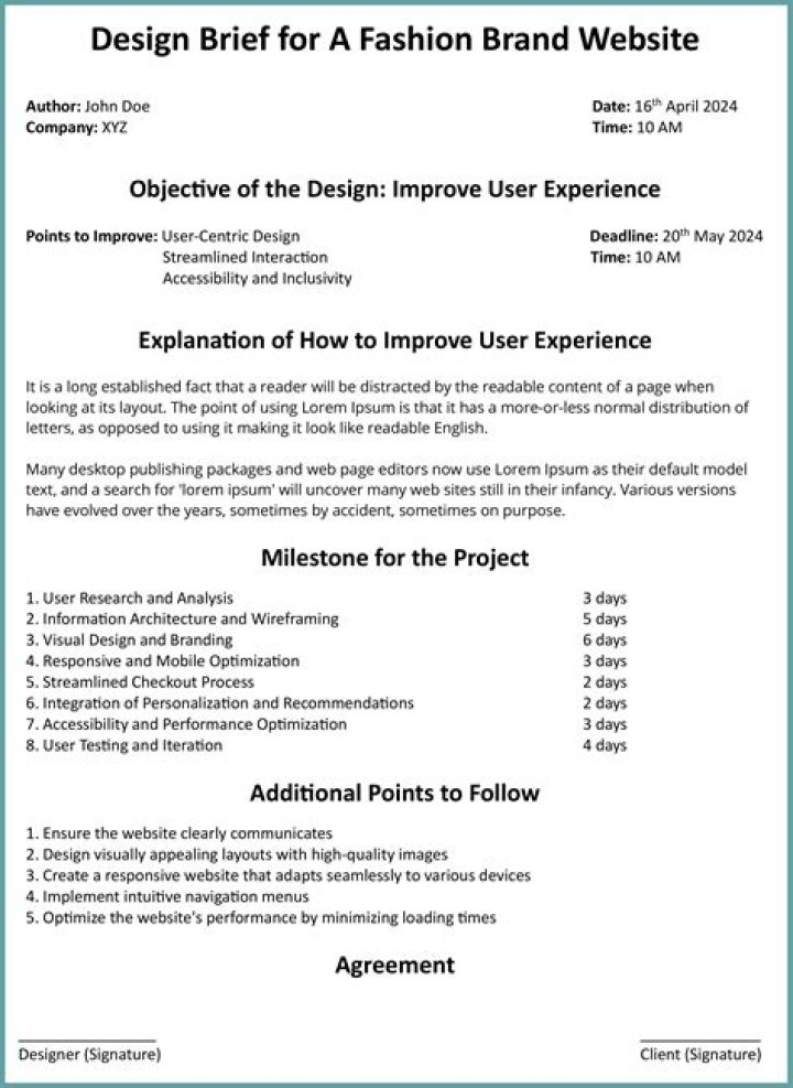 Do a design brief?
