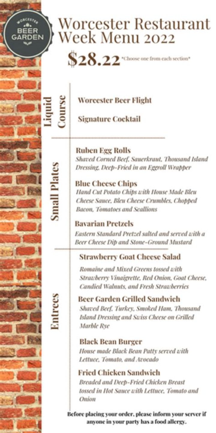 When is worcester restaurant week 2021?